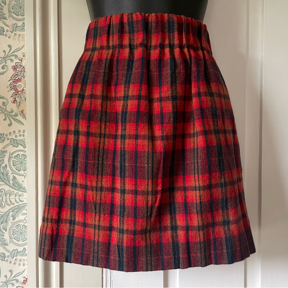 J CREW Red and Blue Plaid Skirt